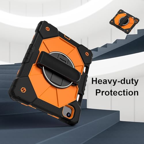 Coque iPad Air 11 M2 antichoc avec dragonne rotative et support ajustable