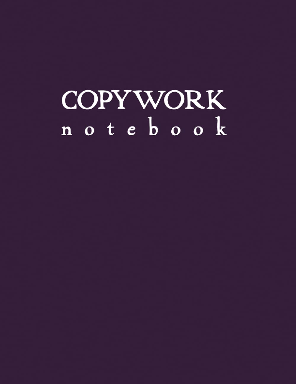 Copywork Notebook: Dark Purple Softcover Blank Lined Journal by schoolnest