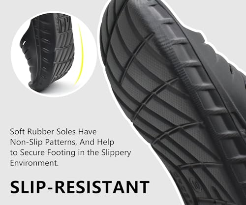 Image of GPOS Mens Sport Recovery Sandals Plantar Fasciitis Thick Cushion Slides Sandals Lightweight Comfort Orthotic Slippers
