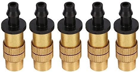 Yosoo Boquilla de rociadores rociadores para riego riego sistemas de nebulización de latón ajustable rociador atomizador para césped de jardín, 5