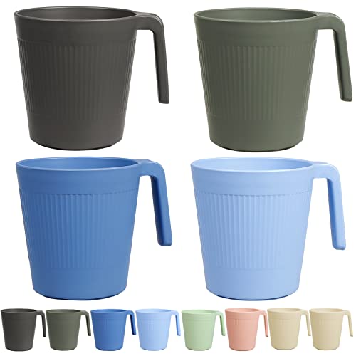 shopwithgreen 8-Pack Plastic Coffee Mugs 17 OZ