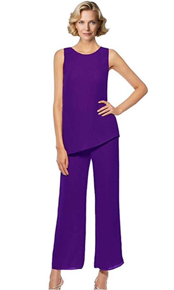Lot de 3 pantalons habillés en mousseline de soie pour femme