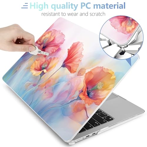 Funda para MacBook Air de 15 pulgadas M2 accesorio protector A2941 de resina rígida transparente 4