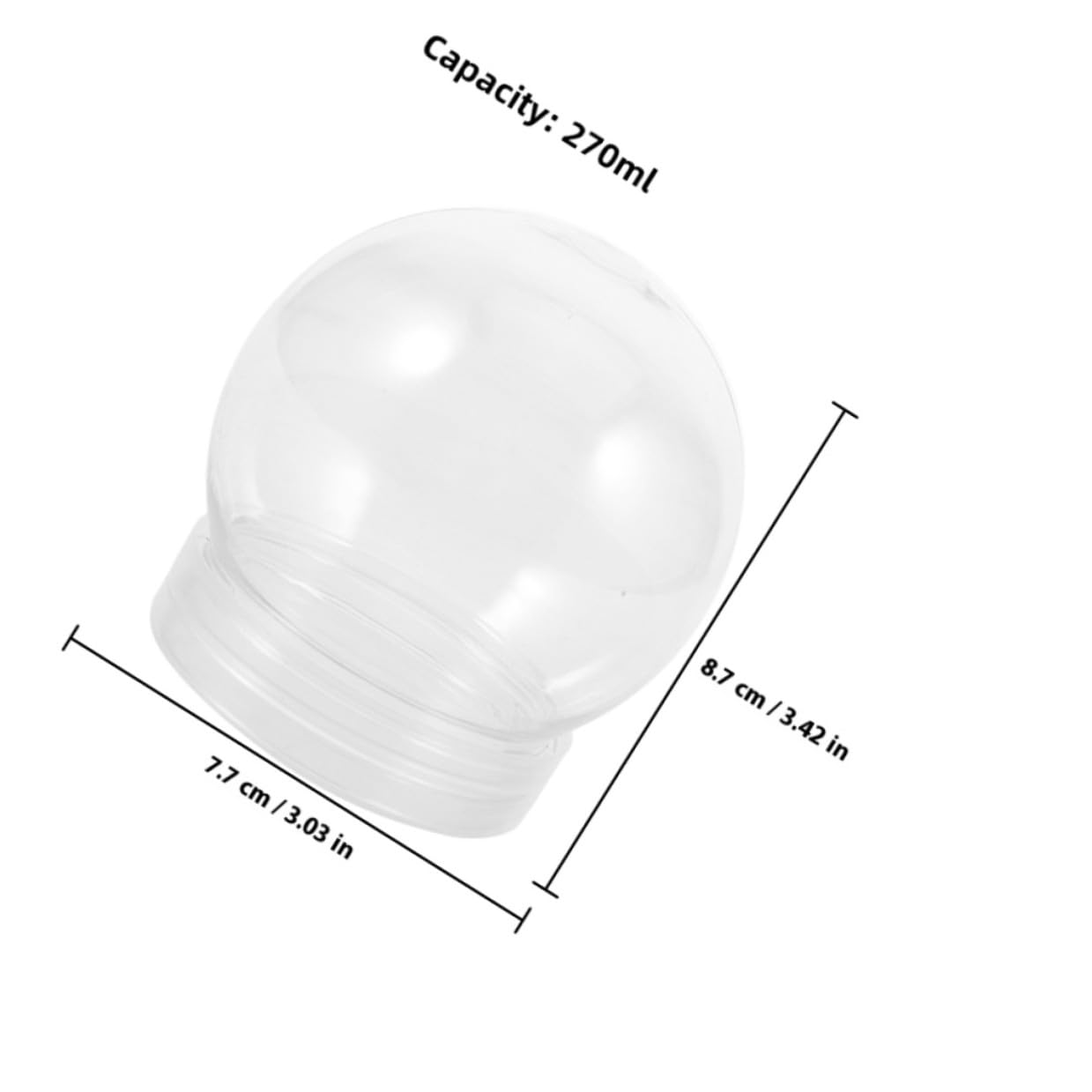 Hemobllo 24 Pezzi Globetti di Neve in Plastica Trasparente 270ml per Globi di Neve Fai da Te Leggeri e Compatti per Lavoretti Artigianali Natalizi