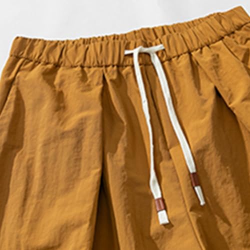 Men's Harem Casual Pants Summer Elastic Waist Loose Fit Comfortable Breathable Pure Color Versatile Trousers for4
