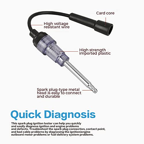 Reswish Inline Spark Plug Tester, Engine Ignition Coil Tester, Engine Plug Ignition Straight Boot Tester With Light,Plug-In Engine Ignition Tester For Automotive, Car, Lawnmower, Small Motor Vehicles #TOP4