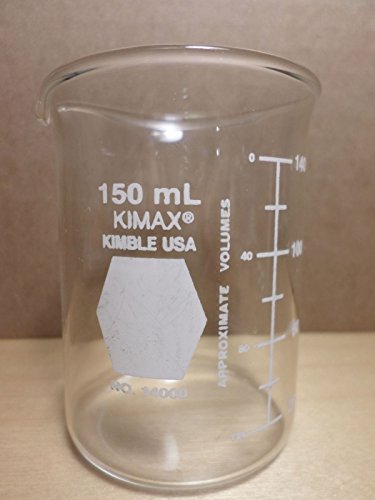Kimble Kimax Beaker Low Form Griffin Borosilicate Glass 150ml Single