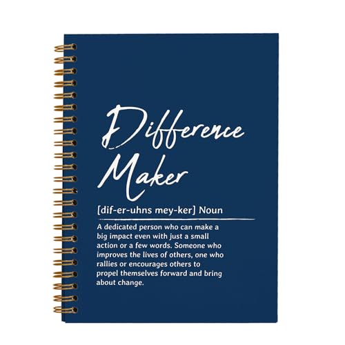 OXW Navy Blue Meeting Notebooks for Work, Difference Maker Gift Office Work Notebook Journal for Writing Note Taking, Thank You Gifts for Women Men Leader Boss Mentor Manager Principal, 5.5"x8.3"
