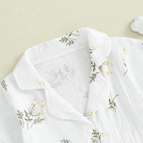 Mubineo Toddler Baby Boy Girl Summer Pajamas Sets Cotton Linen Short Sleeve Pjs Sleepwear Homewear Comfy Clothes Outfits4