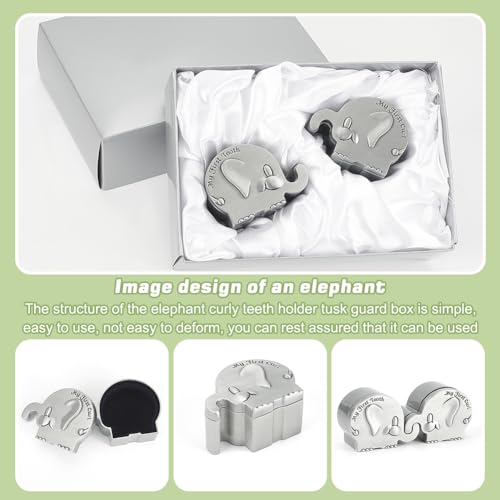 FINGERINSPIRE 2 Stück Erinnerungsbox Erste Locke Und Mein Erster Zahn Antiksilber Aufbewahrungsboxen Mit Elefantenzähnen Erinnerungsbox Set Mein Erster Locken Zahn Für Babys Taufe Dusche Geschenk