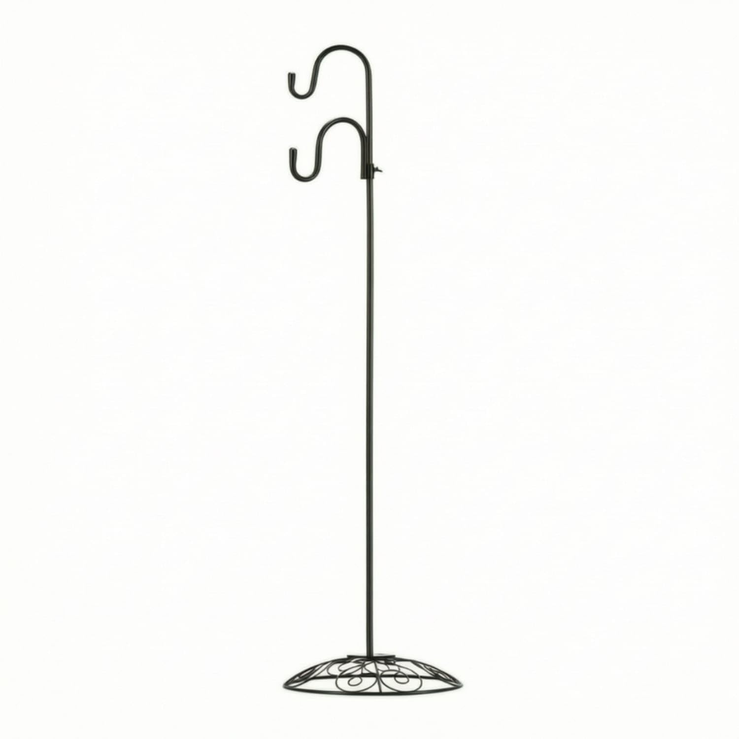 Freestanding Double Shepherds Hook Stand Outdoor Double Hook Plant Stand Detachable Garden Pole Heavy Duty for Gardeners, Homeowners, Patio, Balcony, Indoor, Base Shepherd Hook-image-16