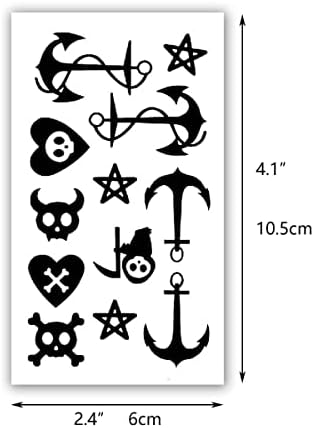 Glaryyears Fake Tiny Temporary Tattoo, 20 Pack Black Sketch Ink Line Small Tattoos Stickers, Various Styles for Fun Party Supplies Vacation on Body Face Hand Wrist