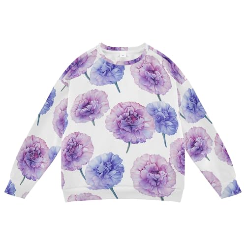 JUNZAN Art Carnation White Kids Girls Hoodie Sweatshirt Fleece Kids Pullover Hoodie Sports 4T