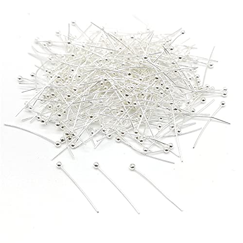 MURUI QA 100pcs / lot Gold Ballon pins d'aiguilles pour Perles Boucle d'oreille constatations de Bijoux Ornement YC820 (Color : Silver, Size : 50mm)