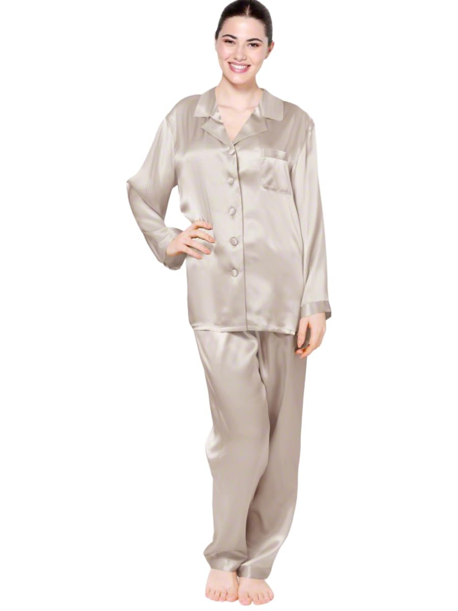 Women's Luxury Co ord set | Classic Satin Pajama Set | Most Ordered | Button-Down Top with Pajama Set | Soft Satin Pajamas | Size XS to 2XL | Nightdress-picture-33