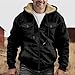 RTRDE Men's Cycling Jackets, Fleece Lined Zip Up Casual Fashion Hooded Jackets Winter Warm Work Hoodie Coats With Pockets Mens Jackets Lightweight Clothes Coat Work (4XL, Black)