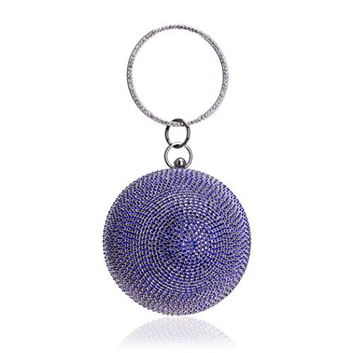 Image of Ball Shape Clutch Purse Party Handbag Rhinestone Ring Handle Evening Bag