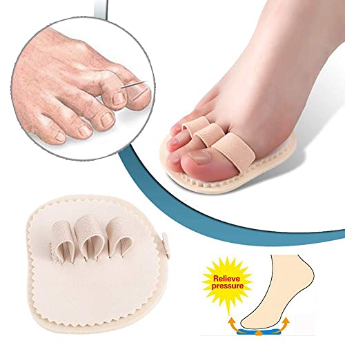 Image of Toe Straightener Toe Splint, Adjustable Big Toes Bunion Protector Correction Pads, Metatarsal Support Pain Relief Corrector Loops for Crooked, Hammer, Claw Toes, Hallux Valgus Blister Callus (3 Toes)
