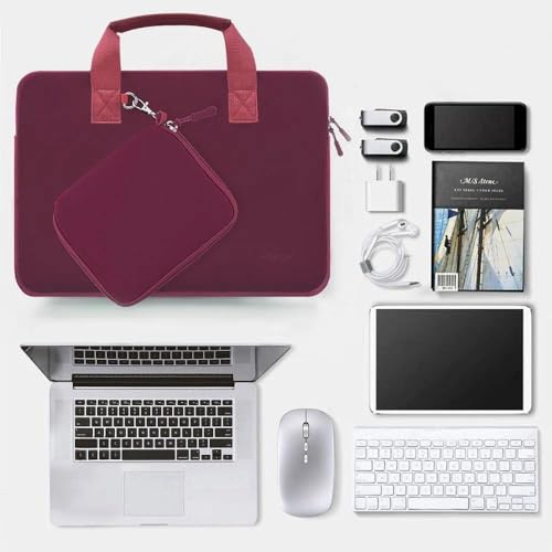 Image of Hseok Laptop Sleeve 13.3-14 inch Case with Small Pouch, Neoprene Computer Bag Compatible with MacBook Neo /Pro 14 M5 /M4 /M3 /M2 /M1, Mac Air /Pro 13.3, XPS 14 and Most 13-14 inch Notebooks,R02D01