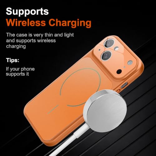Image of SHINESTAR iPhone 15 Case - Premium Shockproof Protective Cover, Wireless Charging Compatible, Slim & Durable Luxury Back Cover with Camera Protection (Orange)