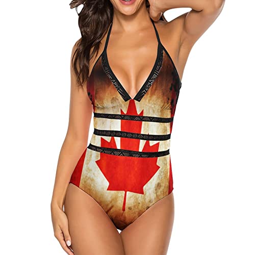 Maillot de bain une pièce d'exception rouge col V avec gainage premium