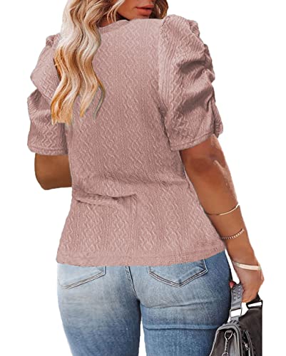 Womens Plus Size Tops Petal Short Sleeve Sweater Top Blouse Shirts 1X-5X2