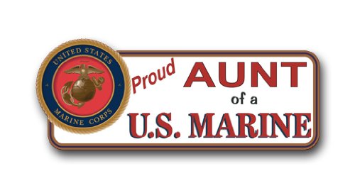 US Marine Pride Proud Aunt of a U.S. Marine Bumper Sticker Decal 9