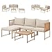 SVITA Detroit Gartenmöbel Set Polyrattan Lounge Modular Ecksofa Chaiselongue Tisch Flexibel als 3 Sitzer oder Sessel 2 Sitzer Inklusive Kissen Beige