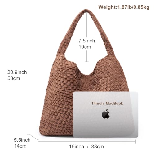 Image of MELOLILA Large Woven Tote Bag for Women Weave Purse Woven Leather Handbag