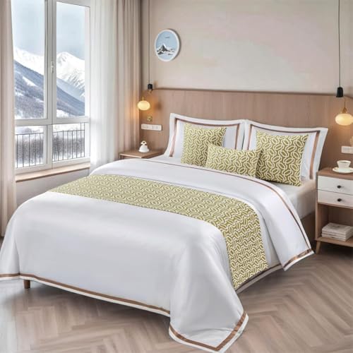 Camino de cama Bufanda Colchas & Cubrecamas Doble cara Disponible Ropa de Cama Bufanda de Cama Bufanda de Cama Bandera de Cama Funda de Almohada Casa Dormitorio Hotel Decoración Cama King Size(4,50x21