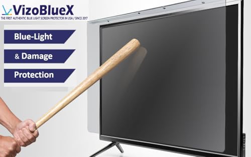 Image of VizoBlueX 75 inch Blue Light and Damage TV Screen Protector. Protection Shield & Anti-Blue Light Filter Blocking UV for LCD LED 4K OLED QLED (65.7 x 37.8 inch)