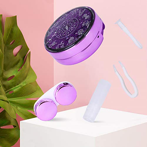 HEALLILY Kit de estojo de lentes de contato para viagem fashion com areia movediça cor brilhante cai