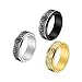 Mesnt Anillos giratorios para la ansiedad, anillo giratorio de nudo celta gótico de 8 mm, negro, oro, plata, Sin piedras preciosas