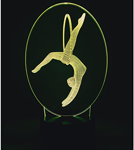 3D Gymnastik Lampe Mit Fernbedienung – LED Optik Illusion, 16 Farben, USB-Betrieb, Nachtlicht Für Kinder & Wohnzimmer