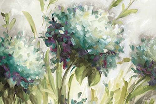 Impression d'art sur toile enroulée : sublimez un grand mur vide avec ce paysage d'hortensias