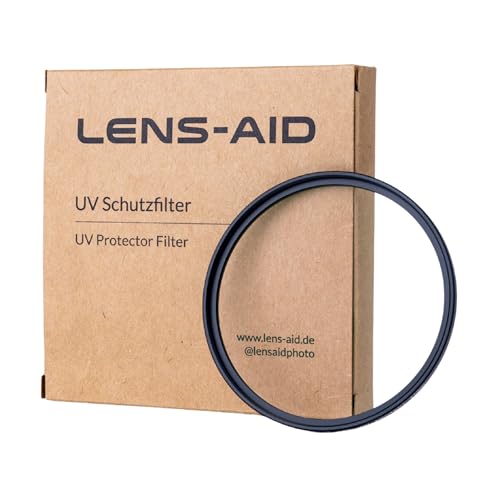 Lens-Aid UV Filter 55mm - Objektivfilter mit Schott Glas B270 – Ultraviolett Schutzfilter mit 18-Fach Nano-Beschichtung gegen Kratzer, Staub, Sand - Lotuseffekt (öl- & wasserabweisend)