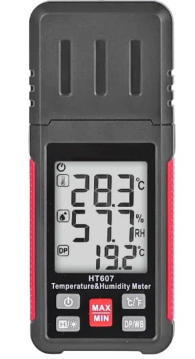HT607 Digital TempHumidity Meter Thermo-Hygrometer FarmPlastic Shed MoistureMeter