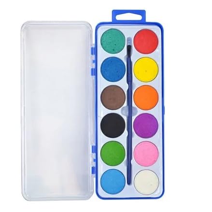 Aquarela 12 Cores+1 Pincel Em Pastilha- KAZ