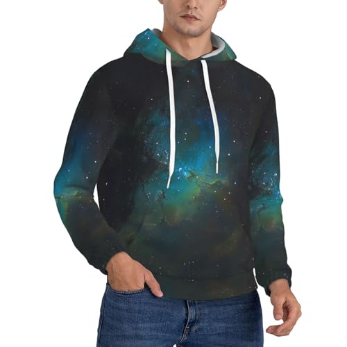 Sweat à capuche galaxie vert hoodie streetwear unisexe avec poche