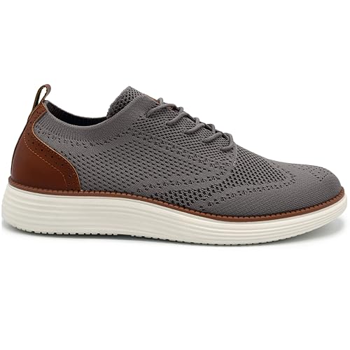 Image of AKADEMIKS Mens Olney Wingtip Knit Oxford, Sleek Breathable Dress Shoes