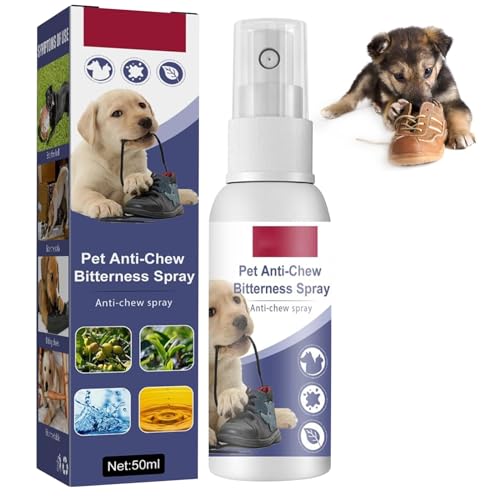 Mecctuck Anti Kau Spray Hund, Tierabwehrspray 50ml, Anti Kratz Spray Katzen, Anti Knabber Spray Hunde, Bitterspray Hund, Bitterstoffe Spray, Hält Hunde Wirksam vom Kauen ab Möbel, Kleidung und Schuhe