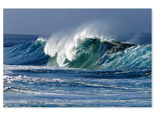 Hexoa Tableau mer Vague en mer - Made in France - Toile imprimée 90x60