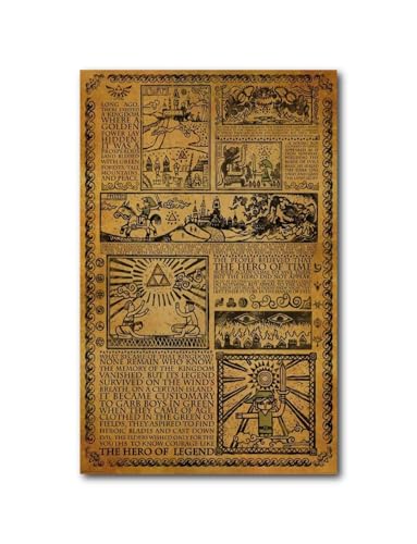 Pyramid America Zelda Poster – Legend of Zelda – Story of the Hero Map (27,9 x 43,2 cm, impression sans cadre sans cadre) – Décoration murale de jeu...