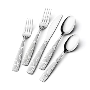 HIKAA 20PCS Silverware Set Service ...