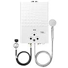 Tankless Water Heater 4.21GPM 16L Outdoor Portable GasHot Water Heater Instant Propane Water Heater with Digital Display Multi-Protection for Camping Trips Boat Cabins