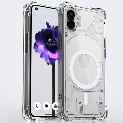 Image of Amazon Basics Back Cover for Nothing Phone 1 Mag-Safe Shockproof PC + TPU Protective Case Magnetic Support Bumper Case (Transparent Mag-Safe)