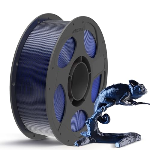 Image of ANYCUBIC Silk Dual Color Pla Filament, 2-in-1 Chrome Coextrusion Color Change 3D Printer Filament 1.75mm Dimensional Accuracy + /- 0.02mm, Silk Texture, 1KG Reusable Spool (2.2 lbs), Black Blue