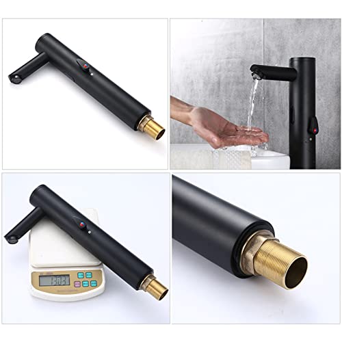 Grifo con sensor automático para lavabo en color negro con agua caliente y fría 4