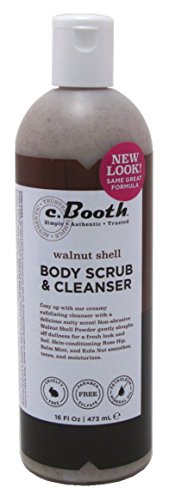 C.Booth Walnut Shell Body Scrub & Cleanser 16 Ounce (473ml) (2 Pack)