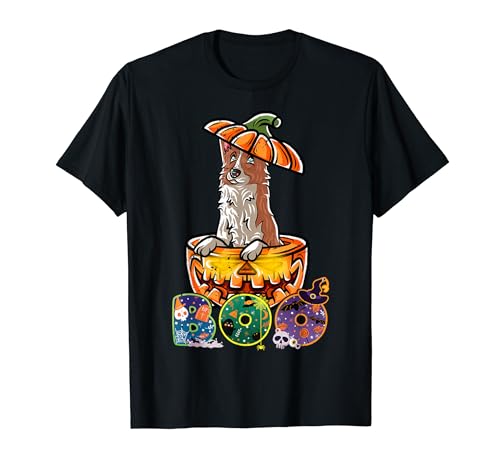 Border Collie Happy Halloween Pumpkin Dog T-Shirt